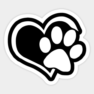 Dog Puppy Shirt - I Love Dogs Paw Print Heart Cute Women Men Sticker